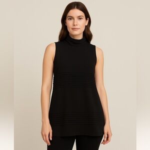 Karl Lagerfeld Sleeveless Black Tunic Top - Size 12 (NWT)